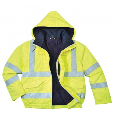 Jacheta de ploaie Bizflame Rain Hi-Vis antistatica, ignifuga